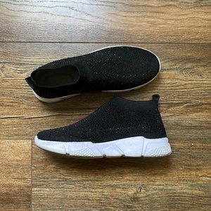Black jeweled sneaker, Size 8 fits like 7.